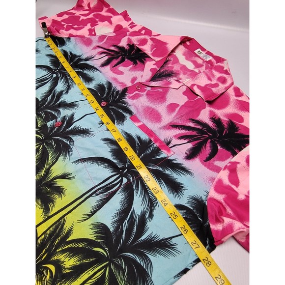 V.H.O. Mens Colorful Hawaiian Beach Short Sleeve Shirt - Picture 6 of 7